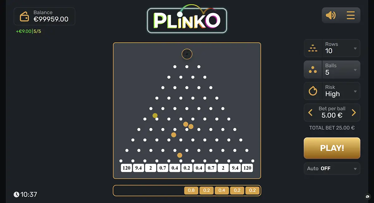 Отримати бонуси Plinko